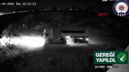 Yol kenarına hafriyat d&ouml;ken kamyon s&uuml;r&uuml;c&uuml;s&uuml;ne 63 bin lira ceza; olay anı kamerada