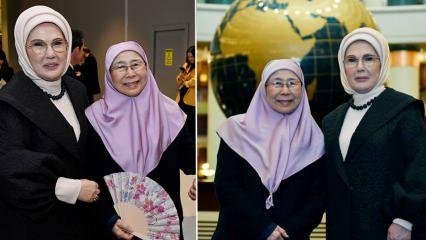 Emine Erdoğan, Malezya Başbakanı'nın eşi Wan Azizah İsmail ile bir araya geldi