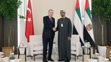 Erdoğan, BAE Devlet Başkanı Al Nahyan ile g&ouml;r&uuml;şt&uuml;!