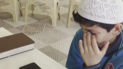 Hafız olan Yusuf, g&uuml;zel haberi babasına g&ouml;zyaşları i&ccedil;inde verdi