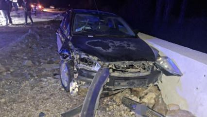 Hisarcık'ta otomobil ile motosiklete &ccedil;arpıştı: 2 yaralı