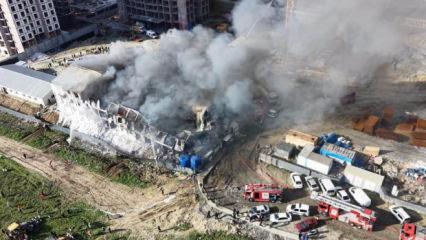 İş&ccedil;ilerin kaldığı konteynerde yangın! Ekipler sevk edildi