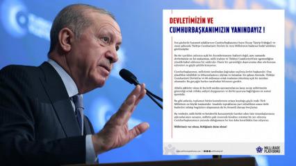 Milli İrade Platformu&rsquo;ndan Erdoğan&rsquo;a destek: Yanındayız!