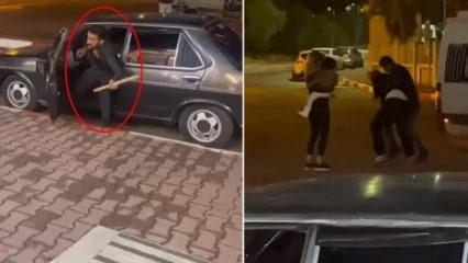 Eşi ve &ccedil;ocuğunun g&ouml;z&uuml; &ouml;n&uuml;nde sopalı saldırı dehşeti