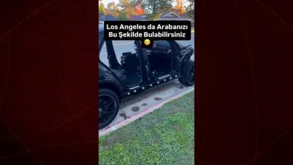 G&ouml;renlerin şaşkınlıkla izlediği o anlar!ABD'de soyguncuların araca yaptıkları pes dedirtti