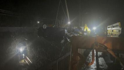 Otomobil &ccedil;aya u&ccedil;tu: Baba ve oğlu &ouml;ld&uuml;