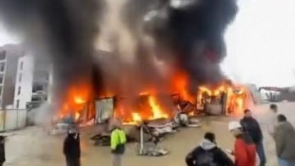 Son Dakika: Arnavutk&ouml;y'de iş&ccedil;i konteynerinde yangın! Ekipler m&uuml;dahale ediyor