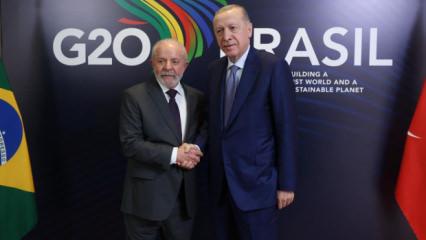 Cumhurbaşkanı Erdoğan, Brezilya Devlet Başkanı ile g&ouml;r&uuml;şt&uuml;