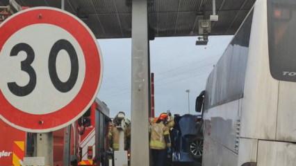 Kuzey Marmara Otoyolu Kınalı gişelerinde feci otob&uuml;s kazası: 2 &ouml;l&uuml;!