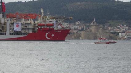T&uuml;rk sondaj gemisi Yıldırım &Ccedil;anakkale Boğazı&rsquo;ndan ge&ccedil;ti