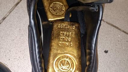 Sınır kapısında dudak u&ccedil;uklatan servet transferi! 41 kilo altını ayakkabıya sığdırdılar