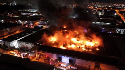 Bursa'da kimyasal kaplama fabrikasında yangın