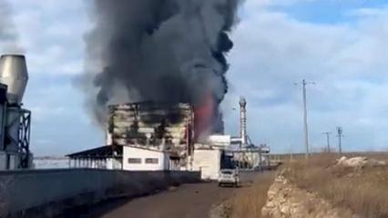 Enerji santralinde korkutan yangın: 1,5 saatte s&ouml;nd&uuml;r&uuml;ld&uuml;!