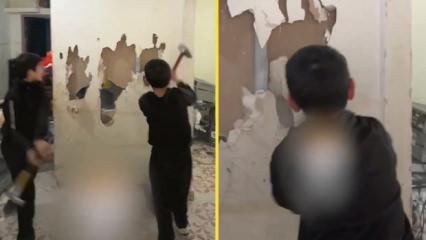 Kud&uuml;s&rsquo;te kahreden olay: Filistinli &ccedil;ocuklar kendi evlerini yıkmak zorunda bırakıldı