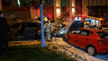 İstanbul'da 4 otomobil k&uuml;le d&ouml;nd&uuml;! Patlamalar yaşandı