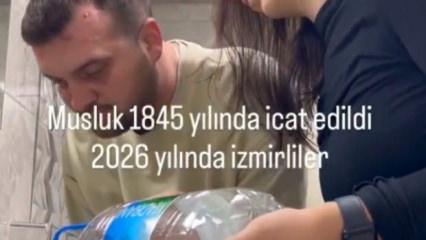 İzmirliler su &ccedil;ilesini b&ouml;yle tiye aldı