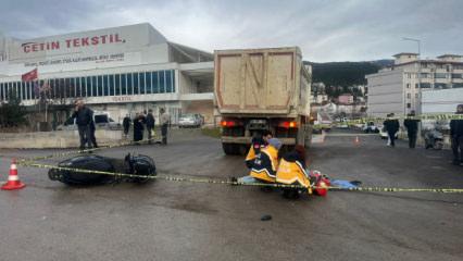 Kamyon ile &ccedil;arpışan motosiklet s&uuml;r&uuml;c&uuml;s&uuml; &ouml;ld&uuml;