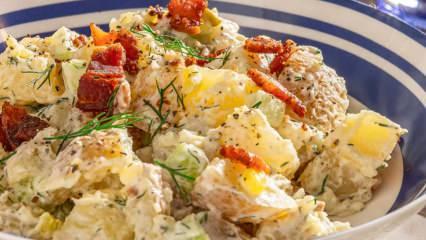 Sofraların yeni yıldızı: Fırın patatesli yoğurtlu salata tarifi