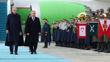 Son dakika...&Ouml;zbekistan'dan &ouml;nemli ziyaret: Mirziyoyev Ankara'da