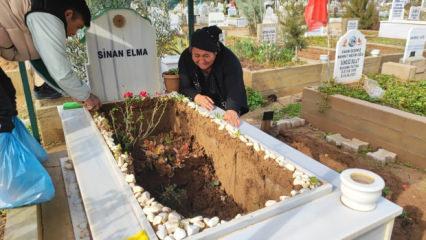 Adana'da oğlunun mezarının halini g&ouml;ren anne kahroldu