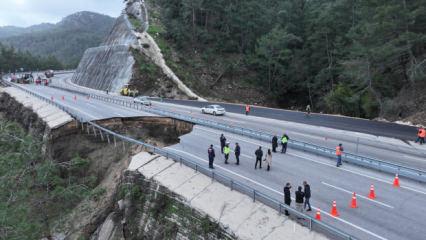 Antalya'da Kumluca-Kemer kara yolu g&ouml;&ccedil;&uuml;k ve heyelan nedeniyle kısmen ulaşıma kapatıldı