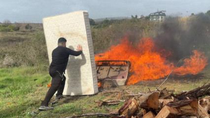 Antalya'da personele tepesi atan patron lojmandaki t&uuml;m eşyaları yaktı!
