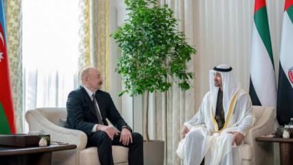 Azerbaycan Cumhurbaşkanı Aliyev, BAE Devlet Başkanı Nahyan ile bir araya geldi