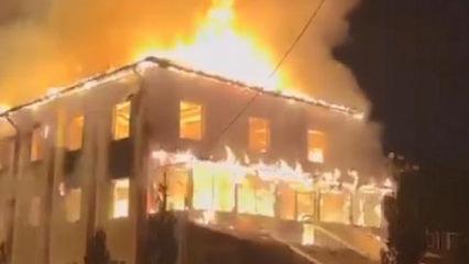 Bolu'da panik anları: Cami alev alev yandı!