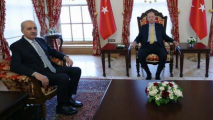 Cumhurbaşkanı Erdoğan, TBMM Başkanı Kurtulmuş'u kabul etti