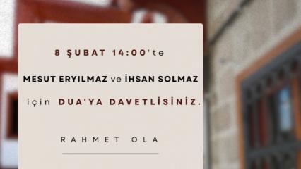 Fatih Kitabevi'nden Mesut Eryılmaz ve İhsan Solmaz i&ccedil;in dua daveti