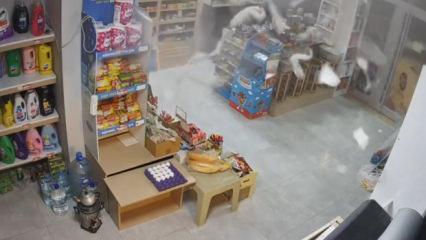 Kırıkkale'de market dolabı bomba gibi patladı: O anlar kamerada