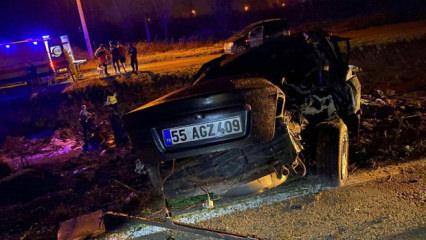 Samsun'da devrilen otomobilin s&uuml;r&uuml;c&uuml;s&uuml;nden acı haber