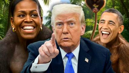 Trump'tan t&uuml;m d&uuml;nyayı ayağa kaldıran hareket! Obama ve eşini maymuna benzetti