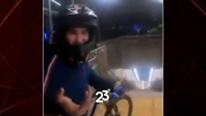 Arkadaşaının dolduruşuna geldi merdivenlerden bisikletle inen gen&ccedil; hastanelik oldu