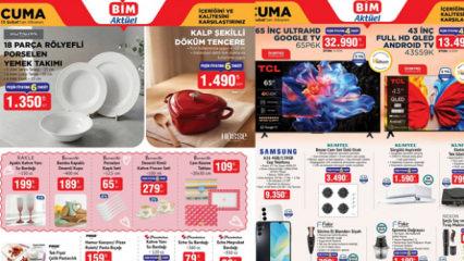 BİM 13 Şubat akt&uuml;el &uuml;r&uuml;nler kataloğu! Samsung Akıllı Telefon, Yemek Takımı, Tıraş Makinesi