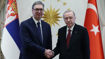 Cumhurbaşkanı Erdoğan, Sırbistan Cumhurbaşkanı Vucic ile g&ouml;r&uuml;şt&uuml;