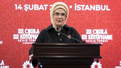 Emine Erdoğan, TOGEMDER'in "22 Okula 22 K&uuml;t&uuml;phane" projesinin a&ccedil;ılış t&ouml;renine katıldı