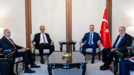 Hakan Fidan Gazze Komitesi Başkanı Ali Şaas'ı kabul etti