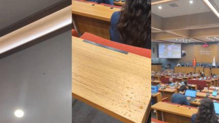 İzmir Belediye binasında sağanak imtihanı: Meclis salonunu bile yağmurdan koruyamadı