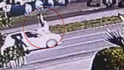 Kızına kahvaltıya giderken feci son: Kaza anı g&uuml;venlik kamerasında