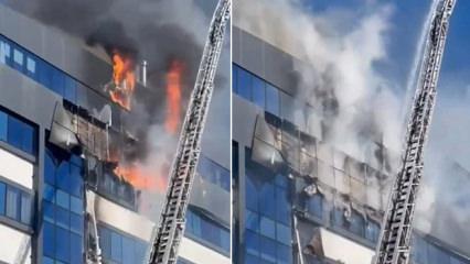 Kocaeli'de 7 katlı iş merkezinde yangın! Facianın eşiğinden d&ouml;n&uuml;ld&uuml;