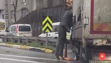 K&uuml;&ccedil;&uuml;k&ccedil;ekmece'de dehşet: Camları yumruklayıp k&uuml;f&uuml;rler savurdu