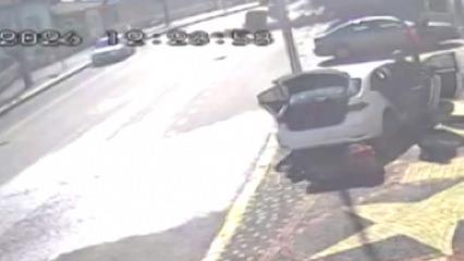 Şehrin ortasında korkun&ccedil; olay: Dev kaya par&ccedil;ası kaldırıma d&uuml;şt&uuml;