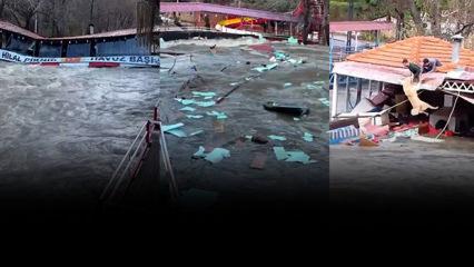 Son dakika: Dim &Ccedil;ayı'nda bir işletme suya kapıldı