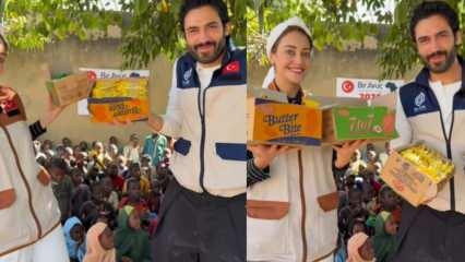 Tuğba Melis T&uuml;rk ve Emre &Ouml;zmen Ramazan &ouml;ncesi g&ouml;n&uuml;lleri fethetti: 3 milyon yetime ışık oldular