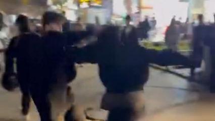 Başakşehir'de iftarın ardından iki grup arasında &ccedil;ıkan kavga kamerada