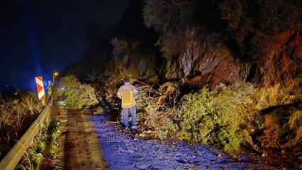 Bursa'da heyelan nedeniyle Mudanya-Altıntaş yolu ulaşıma kapandı