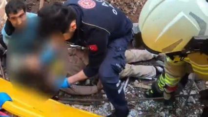 Diyarbakır'da feci kaza! Başına inşaat demiri saplandı!