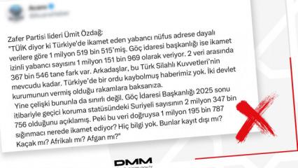 DMM'den Zafer Partisi'nin provokasyonuna cevap: Kayıp yabancı n&uuml;fus yok!