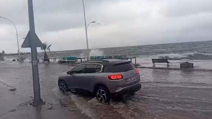 Gemlik'te deniz ile kara birleşti